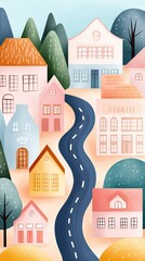Franchise Growth & Brand Expansion Colorful houses lining a winding road.