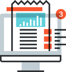 newsletter flat line web icon concept