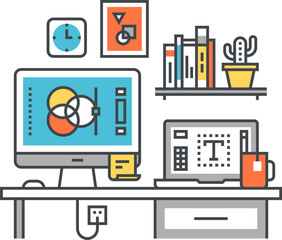 design studio flat line design concept