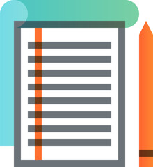notepad flat line web icon concept