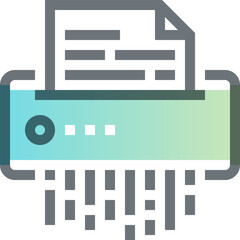 shredder flat line web icon concept