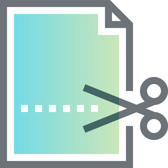 cut flat line web icon concept