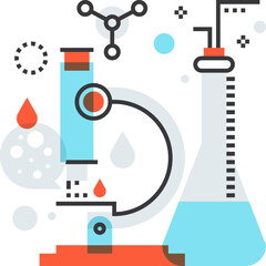 laboratory analysis flat line web icon concept