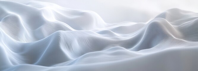Obraz premium Abstract white wavy landscape creating a soft and elegant background
