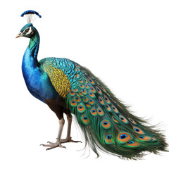Obraz premium Majestic Peacock on Transparent Background