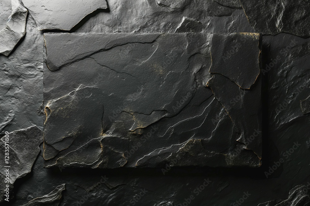 Aufkleber textured slate background featuring a dark, rugged surface with intricate lines and patterns.