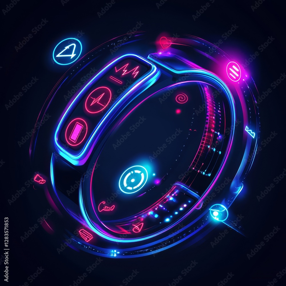 Aufkleber futuristic smartwatch concept: a visually stunning and artistic portrayal of a smartwatch, showcasin