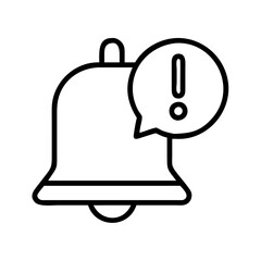 alert notification icon, alert notification line art - simple line art of alert notification, perfect for alert notification logos and icons