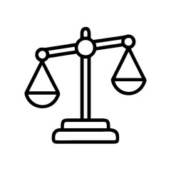balance scale icon, balance scale line art - simple line art of balance scale, perfect for balance scale logos and icons