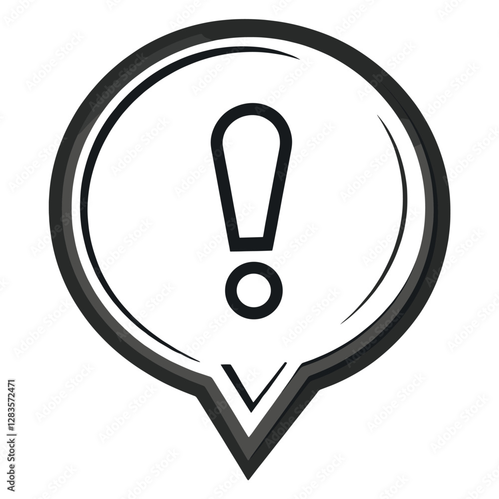 Poster speech bubble with exclamation mark icon exclamation symbol exclamation mark vector