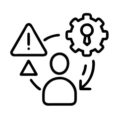 crisis management icon, crisis management line art - simple line art of crisis management, perfect for crisis management logos and icons