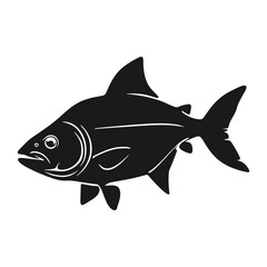 Obraz premium Piranha fish silhouette illustration animal black vector