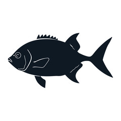Obraz premium Triggerfish silhouette illustration simple black vector