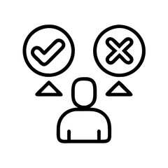 ethical dilemma icon, ethical dilemma line art - simple line art of ethical dilemma, perfect for ethical dilemma logos and icons