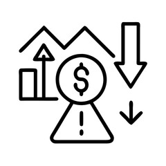 investment risk icon, investment risk line art - simple line art of investment risk, perfect for investment risk logos and icons