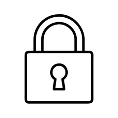 lock icon, lock line art - simple line art of lock, perfect for lock logos and icons