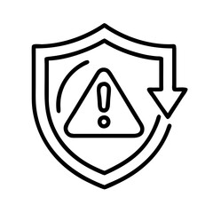 risk mitigation shield icon, risk mitigation shield line art - simple line art of risk mitigation shield, perfect for risk mitigation shield logos and icons