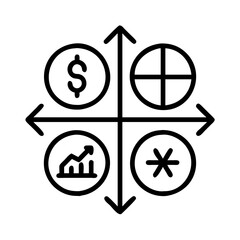 swot analysis icon, swot analysis line art - simple line art of swot analysis, perfect for swot analysis logos and icons