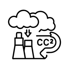 carbon capture icon, carbon capture line art - simple line art of carbon capture, perfect for carbon capture logos and icons