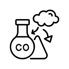 carbon capture icon, carbon capture line art - simple line art of carbon capture, perfect for carbon capture logos and icons