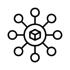 distribution network icon, distribution network line art - simple line art of distribution network, perfect for distribution network logos and icons