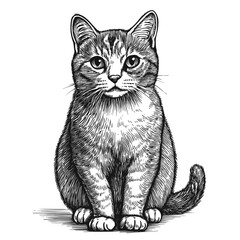 Fototapeta premium Cat art drawing sketch vector