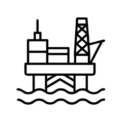 offshore platform icon, offshore platform line art - simple line art of offshore platform, perfect for offshore platform logos and icons
