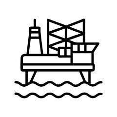 offshore platform icon, offshore platform line art - simple line art of offshore platform, perfect for offshore platform logos and icons