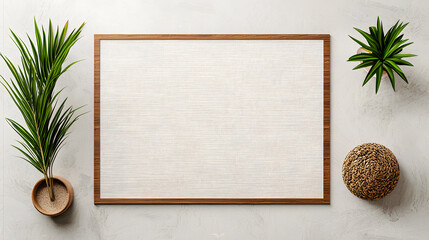 Decorative plant arrangement on minimalist white background home interior photography modern elegance aesthetic viewpoint