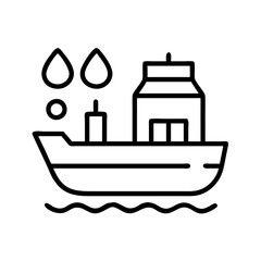 Naklejka premium oil export icon, oil export line art - simple line art of oil export, perfect for oil export logos and icons