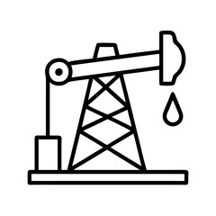 oil field icon, oil field line art - simple line art of oil field, perfect for oil field logos and icons