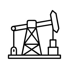 oil rig icon, oil rig line art - simple line art of oil rig, perfect for oil rig logos and icons