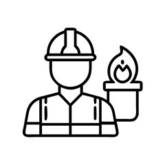 refinery worker icon, refinery worker line art - simple line art of refinery worker, perfect for refinery worker logos and icons