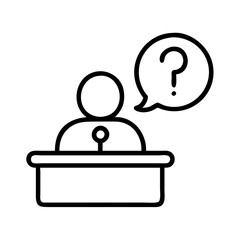 Obraz premium help desk icon, help desk line art - simple line art of help desk, perfect for help desk logos and icons