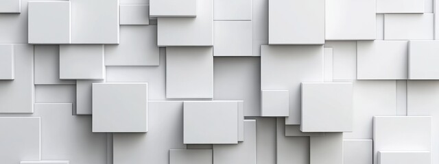 White abstract cubes forming a complex three-dimensional structure
