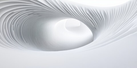 Abstract white swirling tunnel creating a mesmerizing visual effect