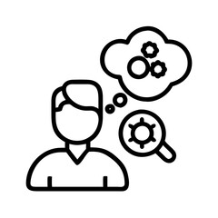 person thinking icon, person thinking line art - simple line art of person thinking, perfect for person thinking logos and icons