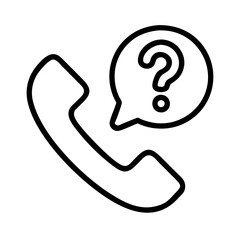 phone with question mark icon, phone with question mark line art - simple line art of phone with question mark, perfect for phone with question mark logos and icons