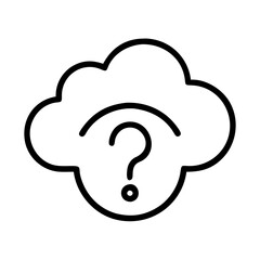 question mark in a cloud icon, question mark in a cloud line art - simple line art of question mark in a cloud, perfect for question mark in a cloud logos and icons