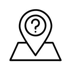 question mark in a map pin location inquiry icon, question mark in a map pin location inquiry vector