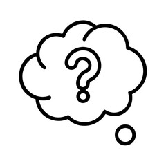 thought bubble with question mark icon, thought bubble with question mark line art - simple line art of thought bubble with question mark, perfect for thought bubble with question mark logos and icons