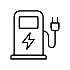 charging station icon, charging station line art - simple line art of charging station, perfect for charging station logos and icons