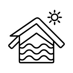 cool roof icon, cool roof line art - simple line art of cool roof, perfect for cool roof logos and icons