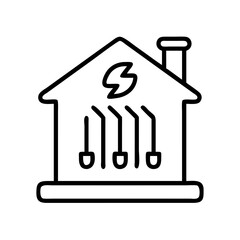 energy efficient heating system icon, energy efficient heating system line art - simple line art of energy efficient heating system, perfect for energy efficient heating system logos and icons