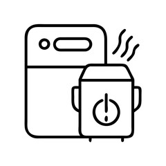green appliances icon, green appliances line art - simple line art of green appliances, perfect for green appliances logos and icons