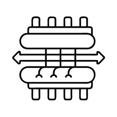 heat exchanger icon, heat exchanger line art - simple line art of heat exchanger, perfect for heat exchanger logos and icons
