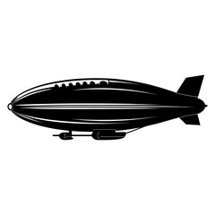 Airship transportation illustration silhouette vector
