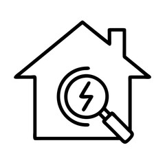 home energy audit icon, home energy audit line art - simple line art of home energy audit, perfect for home energy audit logos and icons