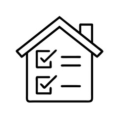 home insulation checklist icon, home insulation checklist line art - simple line art of home insulation checklist, perfect for home insulation checklist logos and icons