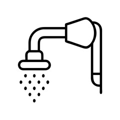 low flow showerhead icon, low flow showerhead line art - simple line art of low flow showerhead, perfect for low flow showerhead logos and icons